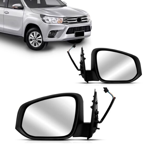 Par Retrovisor Hilux 16 A 21 Eletrico Sem Sinaleira Cromado