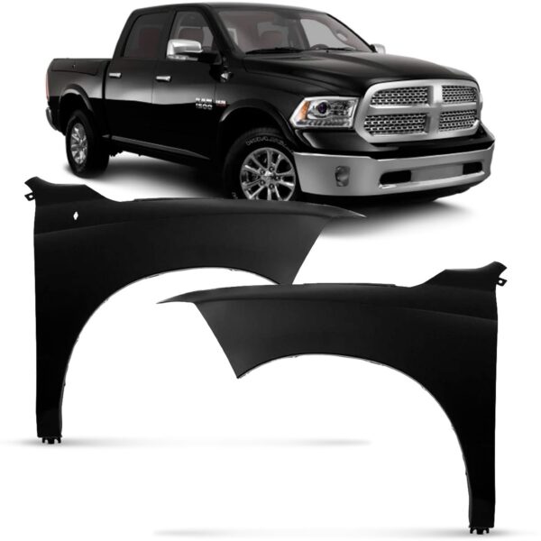 Par Paralama Dodge Ram 2012 A 2016 Com Furo Antena