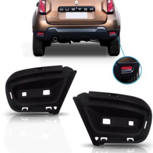 Par Moldura Parachoque Traseiro Duster 15 A 17 Sem Refletor Preto