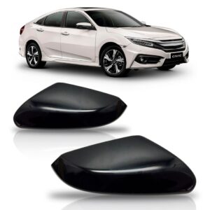 Par Capa Retrovisor Civic 2016 2017 2018 Preto Sem Furo Preto