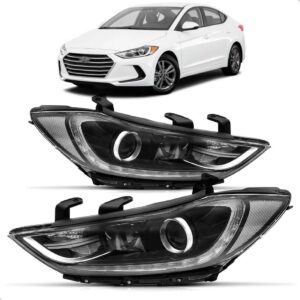 Par Farol Elantra 2017 2018 Com Projetor Sem Led Com Motor