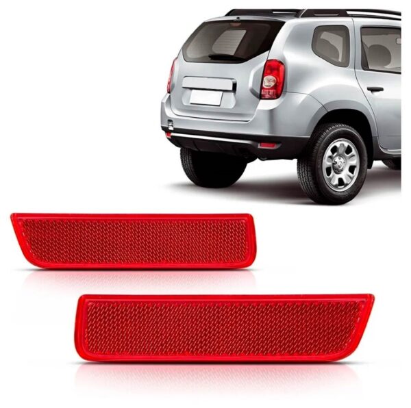 Par Refletor Parachoque Traseiro Duster 2010 11 12 13 2014 Vermelho