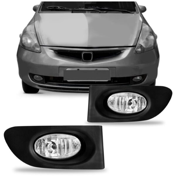 Par Farol Milha Auxiliar Fit 2003 2004 2005 2006 Com Grade