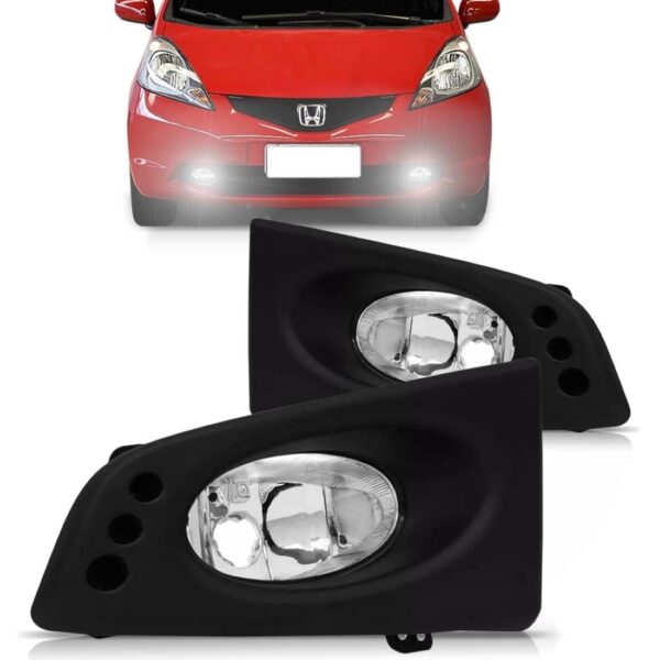 Par Farol Milha Auxiliar Fit 2009 2010 2011 2012 Com Grade