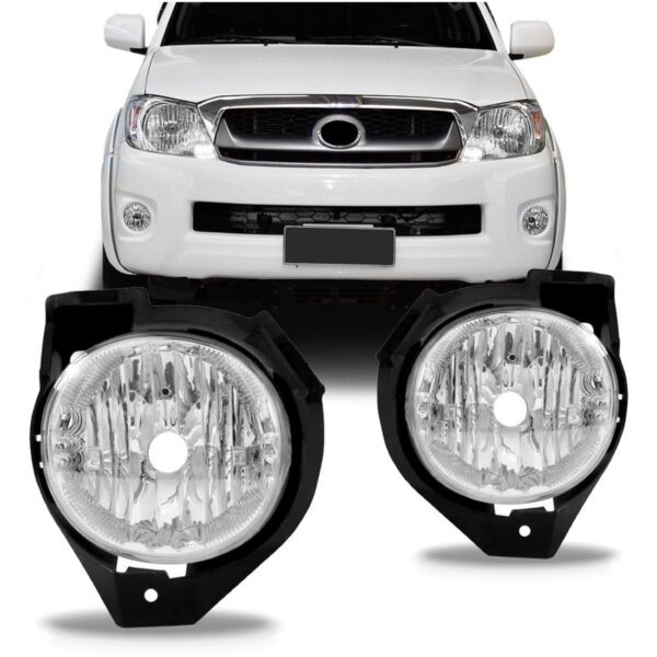 Par Farol Milha Auxiliar Hilux Srv 2009 10 2011 Com Suporte