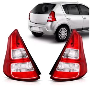 Par Sinaleira Traseira Sandero 2012 13 2014 Bicolor C/ Friso Vermelho