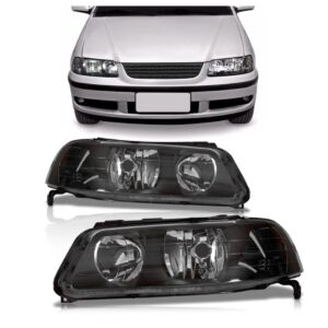Par Farol Gol G3 1999 A 2003 Foco Duplo Mascara Negra