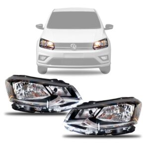 Par Farol Gol G7 2016 2017 2018 Foco Simples Friso Cromado Direito E Esquerdo