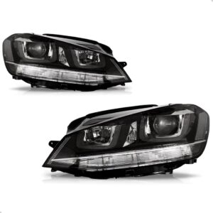 Par Farol Vw Golf 2014 2015 2016 C/ Led E Friso Cromado