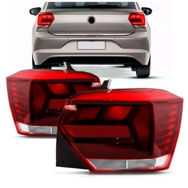 Par Lanterna Traseira Polo 2018 A 2019 Vermelho