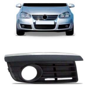 Par Moldura Milha Auxiliar Jetta 2006 A 2010 C/friso Cromado Preto