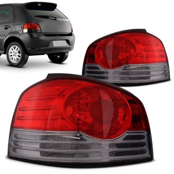 Par Sinaleira Traseira Palio 2008 2009 Fume Friso Cromado Ambos Lados Vermelho