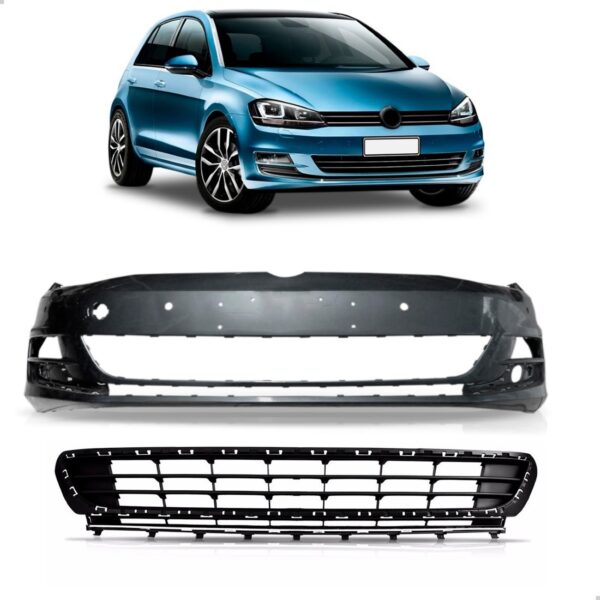 Envolvente Dianteiro + Grade Friso Cromo Para Golf 2014 A 17 Preto