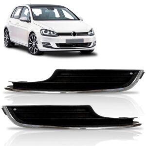 Par Grade Parachoque Golf 2014 2015 2016 Com Friso Cromado. - Preto
