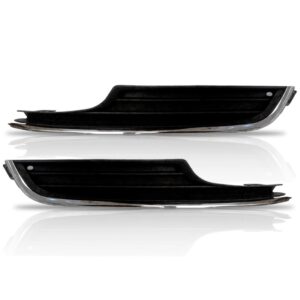 Par Grade Parachoque Golf 2014 2015 2016 Com Friso Cromado. - Preto