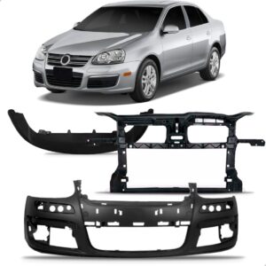 Kit Envolvente + Painel Frontal + Spoiler Jetta 2007 A 2010 Preto