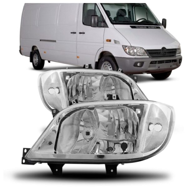 Jogo Farol Sprinter 03 04 05 06 07 08/11 Sem Auxiliar Liso