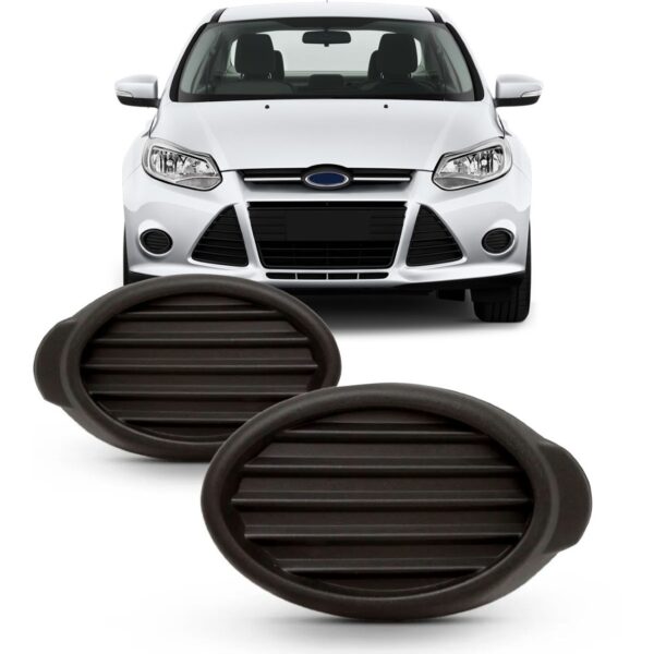 Par Moldura Farol Milha Focus 2014 2015 Sem Furo Preto