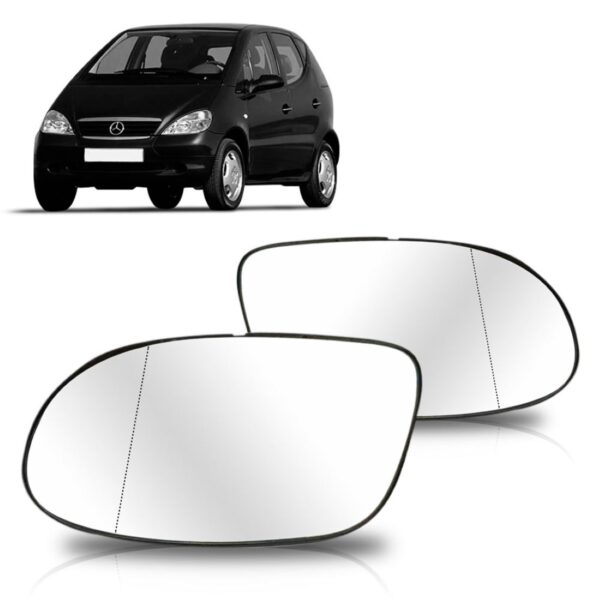 Par Lente Retrovisor Mercedes Classe A 99 A 05 Lente Branca