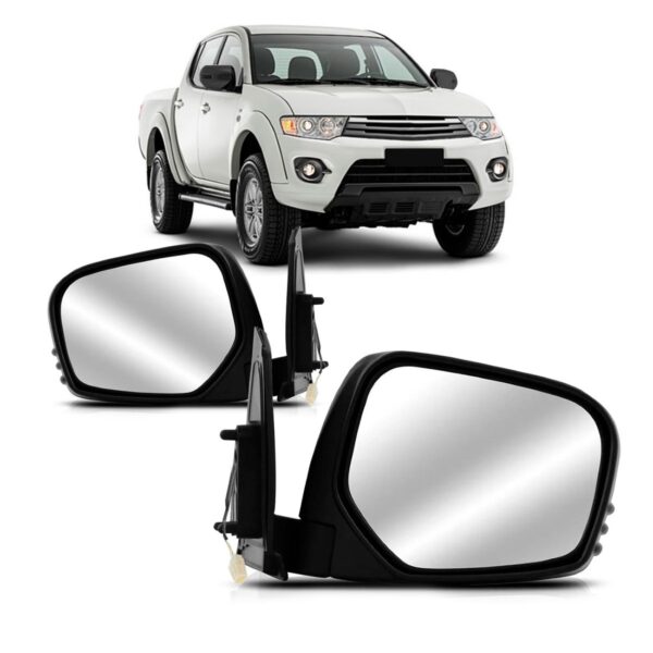 Par Retrovisor Triton 2007 A 2016 Elétrico Sem Pisca Preto