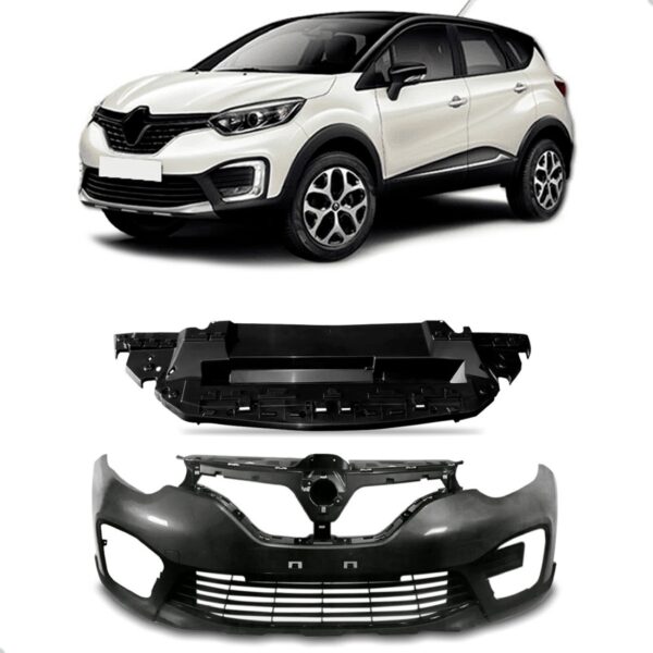 Kit Envolvente Captur 2017 A 2021 C/ Protetor Inferior Preto
