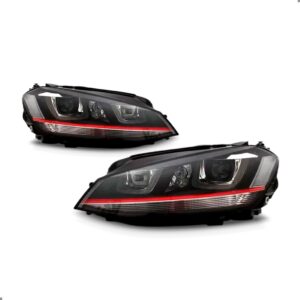 Par Farol Golf Gti 2014 A 2017 Com Led Friso Vermelho Direito
