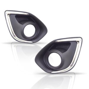 Par Moldura Milha Mitsubish Asx 2014 2015 2016 Com Furo Preto Ambos Lados