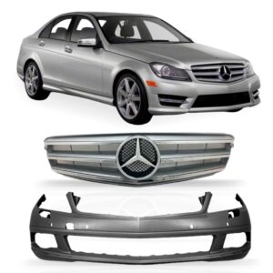 Kit Parachoque Mercedes C180 2008 A 2011 Com Grade Frontal