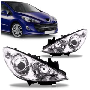 Par Farol Peugeot 307 2007 08 09 A 2012 Elétrico Com Motor Esquerdo