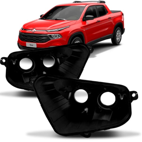 Par Carcaça Farol Principal Fiat Toro 2016 2017 2018