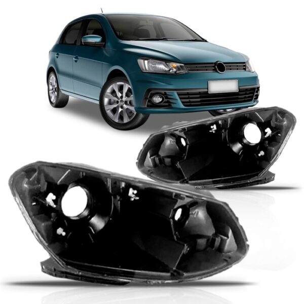 Par Carcaça Farol Dianteiro Gol Gvii  2016 2017 2018. Preto