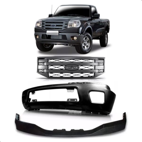 Kit Envolvente Ranger 2010 A 2012 Dianterio C/ Spoiler Preto Preto