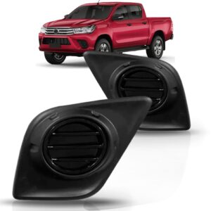 Par Moldura Milha Hilux 2016 2017 2018 Sem Furo Preta
