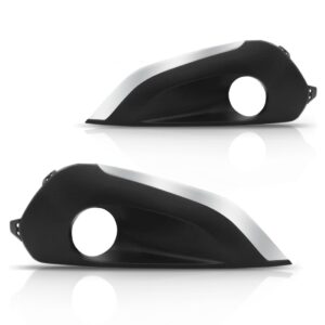 Par Grade Moldura Peugeot 208 C/furo Milha 2017 18 Cromado. - Preto