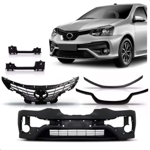 Kit Parachoque Dianteiro Etios 2017 2018 2019 2020 2021 Preto