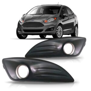 Par Moldura Milha Fiesta 2013 2014 2015 C/furo Cinza Escuro Preto Ambos Os Lados