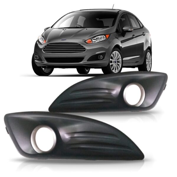 Par Moldura Milha Fiesta 2013 2014 2015 C/furo Cinza Escuro Preto Ambos Os Lados