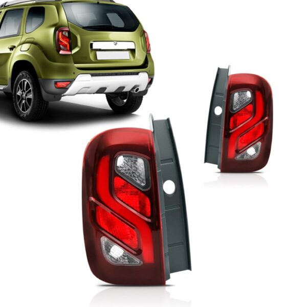 Par Lanterna Traseira Duster 2015 A 2016 Com Led Bicolor