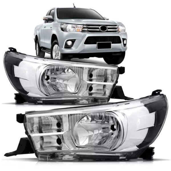 Par Farol Hilux Srv 2016 A 2017 Elétrico Com Motor Sem Led