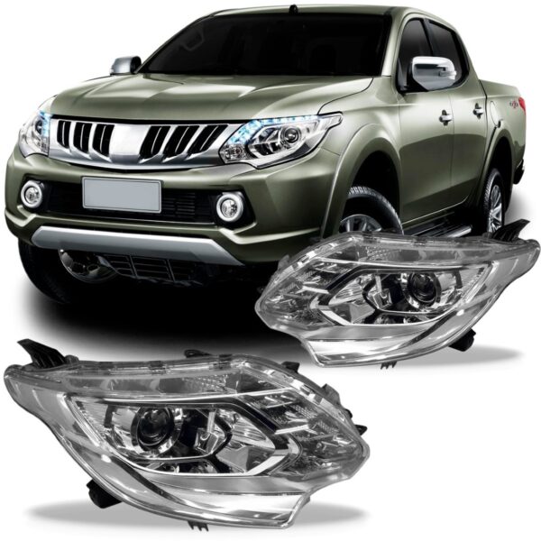 Par Farol Triton 16 A 2018 Cromado Elet S Mo C Led Pisc Azul