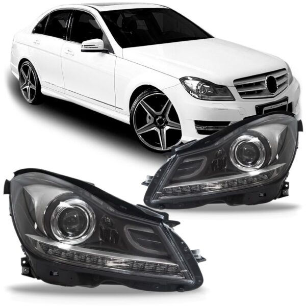 Par Farol C200 2012 2013 2014 Elétrico  Com Led Sem Xênon