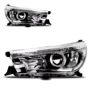 Par Farol Hilux Pick Up 2016 A 2020 Elétrico Com Motor E Led