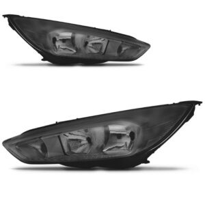 Par Farol Mascara Negra Eletrico Focus 2015 A 2018 Sem Led
