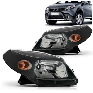 Par Farol Sandero 2008 2009 2010 2011 Manual Máscara Negra - Direito