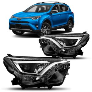 Par Farol Rav4 2017 A 2019 Eletrico C Motor C Led Sem Reator