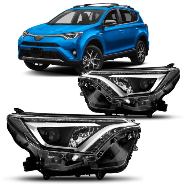 Par Farol Rav4 2017 A 2019 Eletrico C Motor C Led Sem Reator