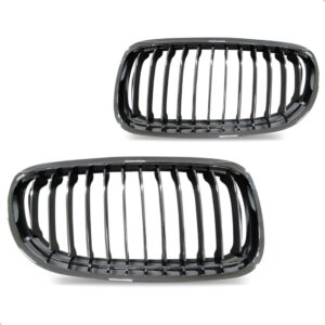 Par Tela Frontal Central Bmw 320 09 10 11 12 Cromada Com Fr Preto