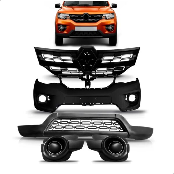 Parachoque Kwid 2017 2018 2019 2020 2021 2022 1a Linha  Preto