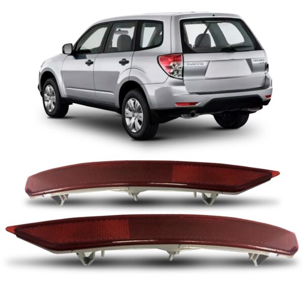 Par Refletor Parachoque Traseiro Forester 2009 A 2012 Lant Vermelho