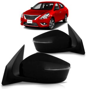 Par Retrovisor Versa 16 A 2019 C/sinaleira (fino) Preto Liso
